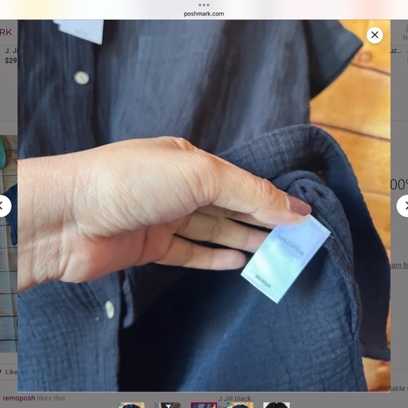 J. Jill Cotton-Gauze Camp shirt 100% cotton size Medium NWT - Picture 3 of 4